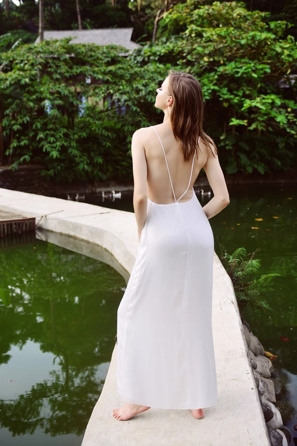 Silk Dress Maxi - Silk Nightgown - Beach Wedding Slip - Backless Silk Gown - Gift For Bride