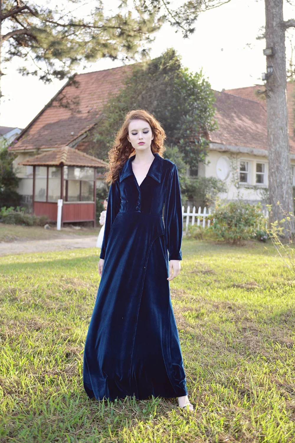 Velvet Dress - Velvet Dressing Gown - Long Dress Women