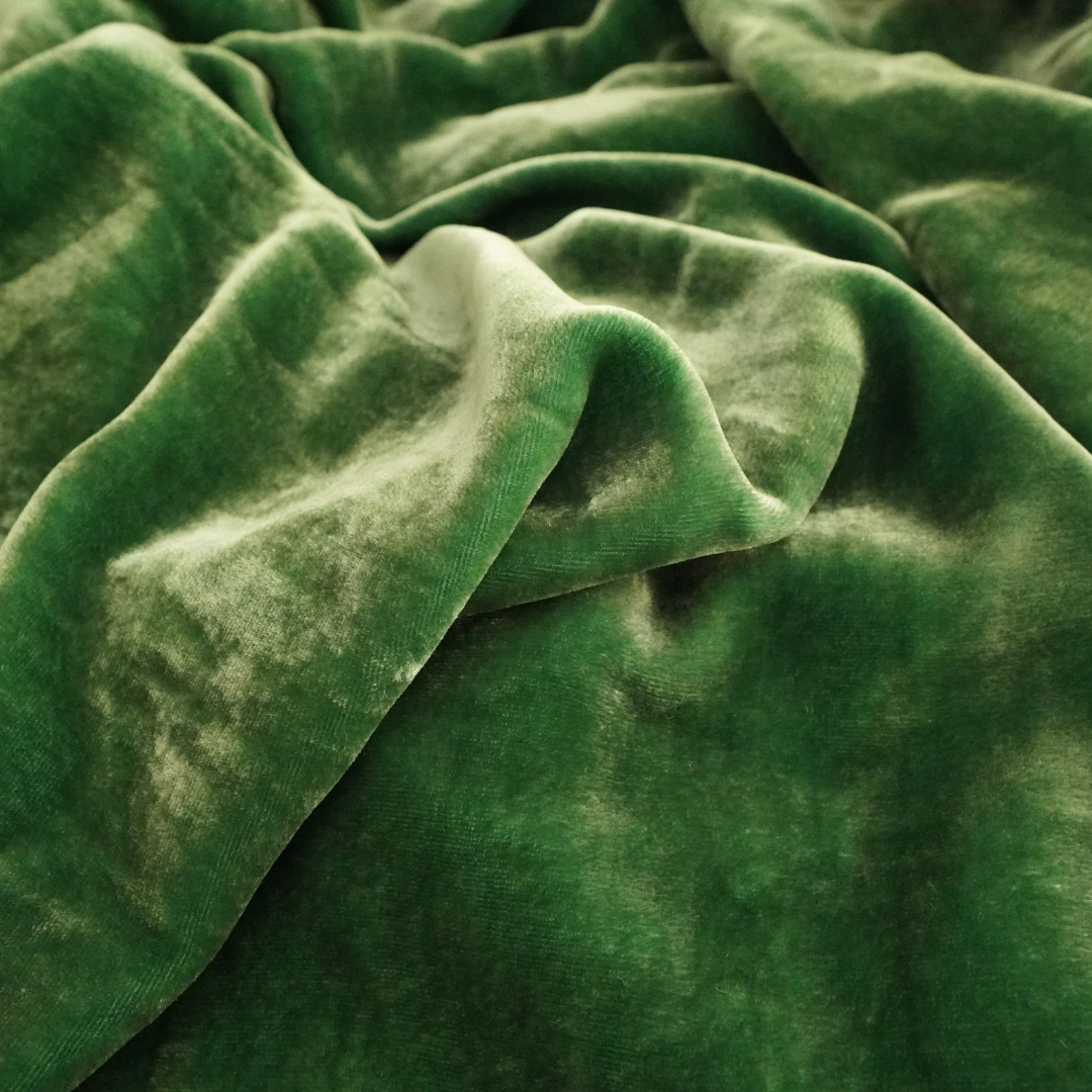 Silk Velvet by the yard in Seafoam