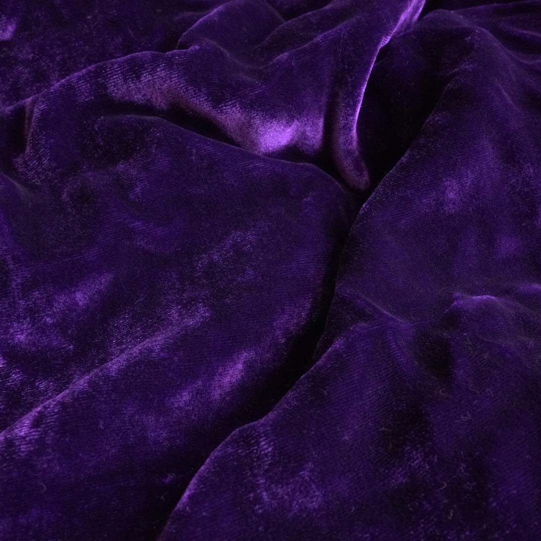 Silk Velvet by the yard in Eggplant