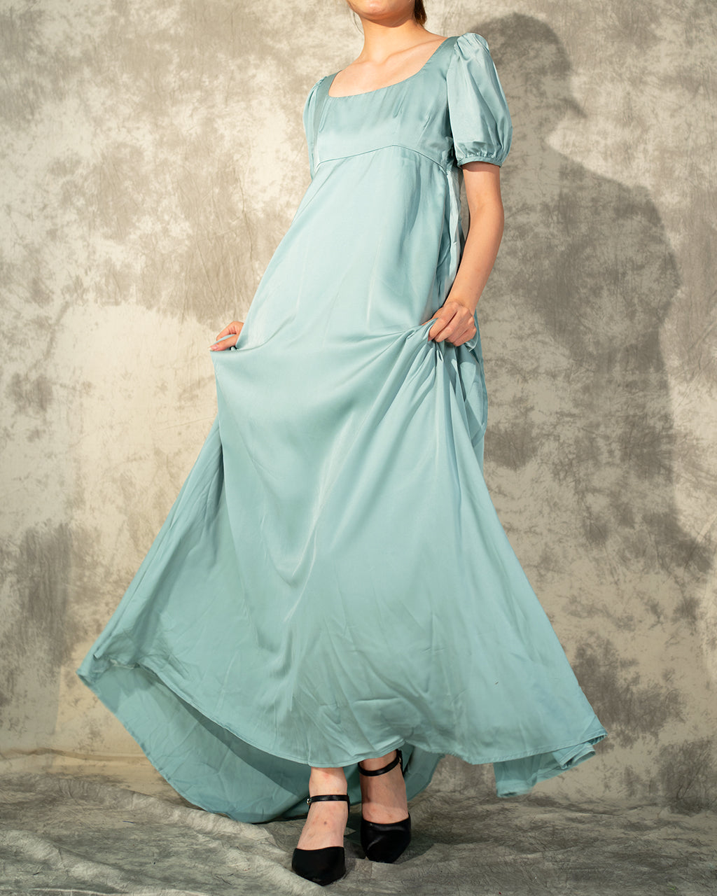Full Length Vintage Style Silk Gown- Mint- Like New- Worn Once For Photoshoot