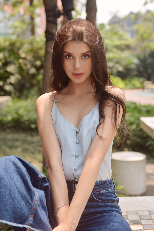 SKY Button Silk Camisole