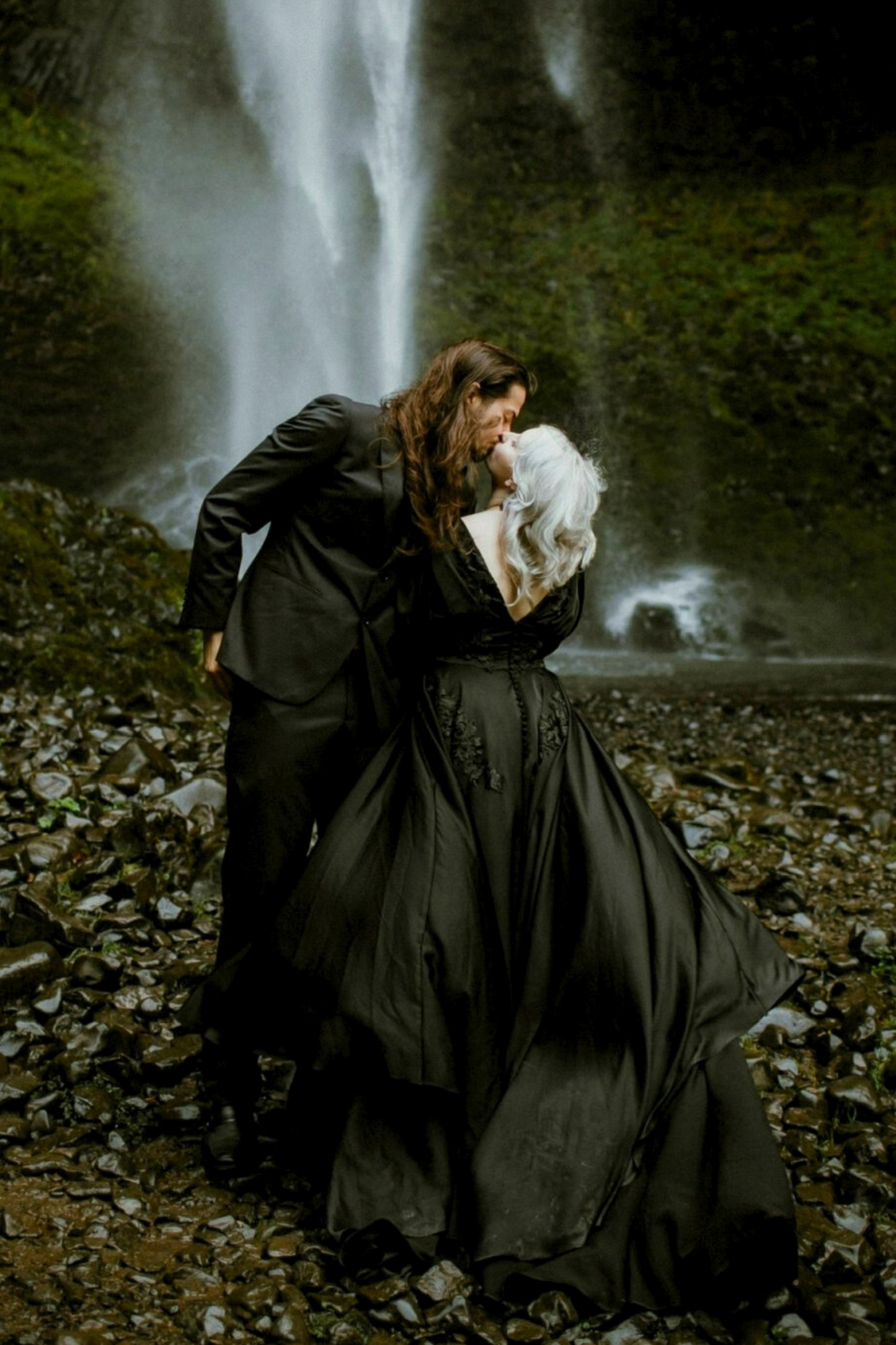 ANNALIESE Embellished Lace Black Wedding Dress