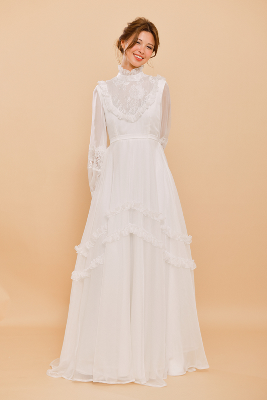 FARRAH Victorian-Inspired Silk Wedding Gown