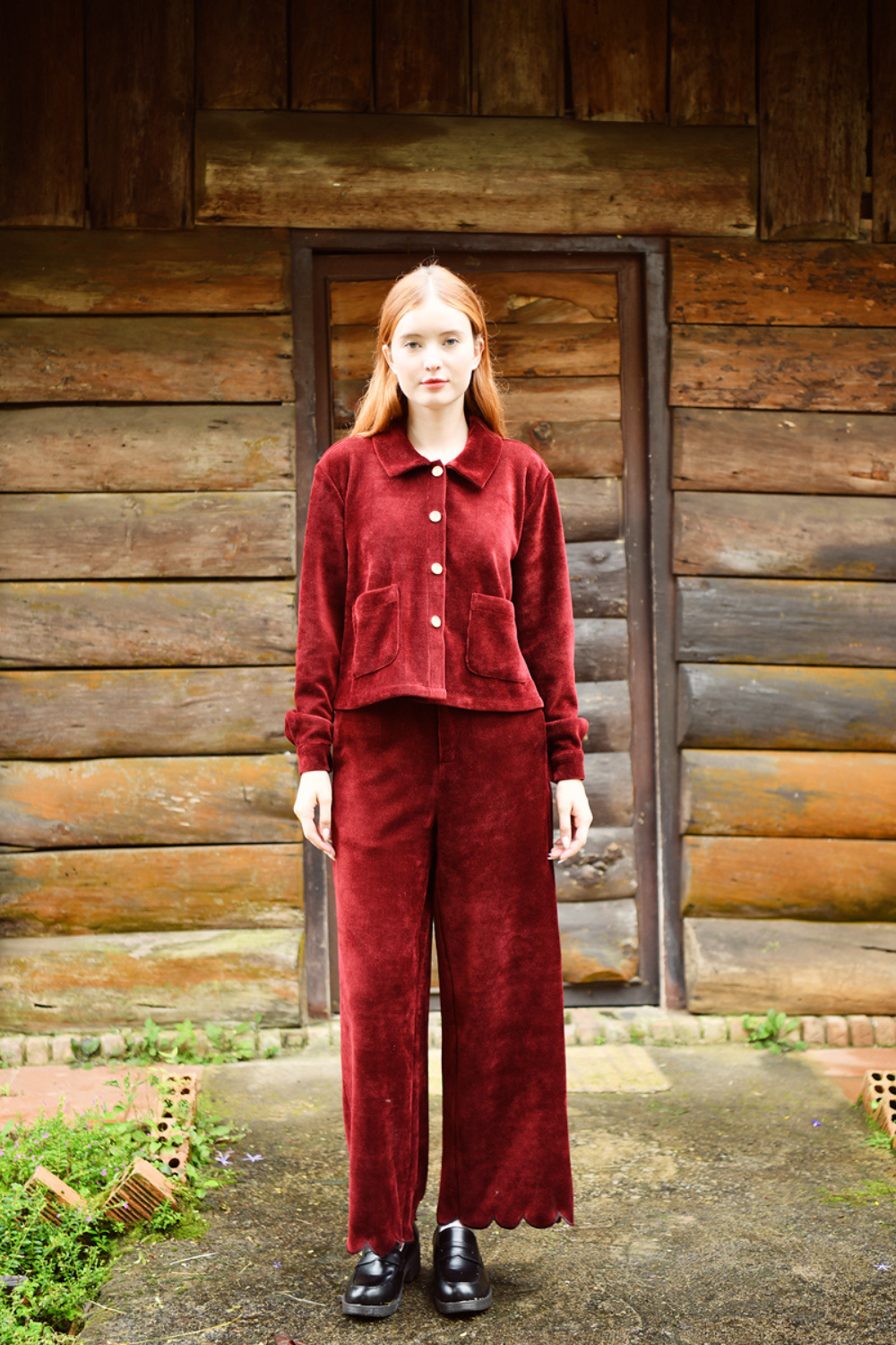 Corduroy Cropped Jacket for Women, Cottagecore Vintage Jacket
