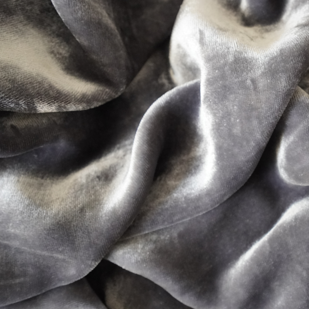 Silk Velvet by the yard in Ash