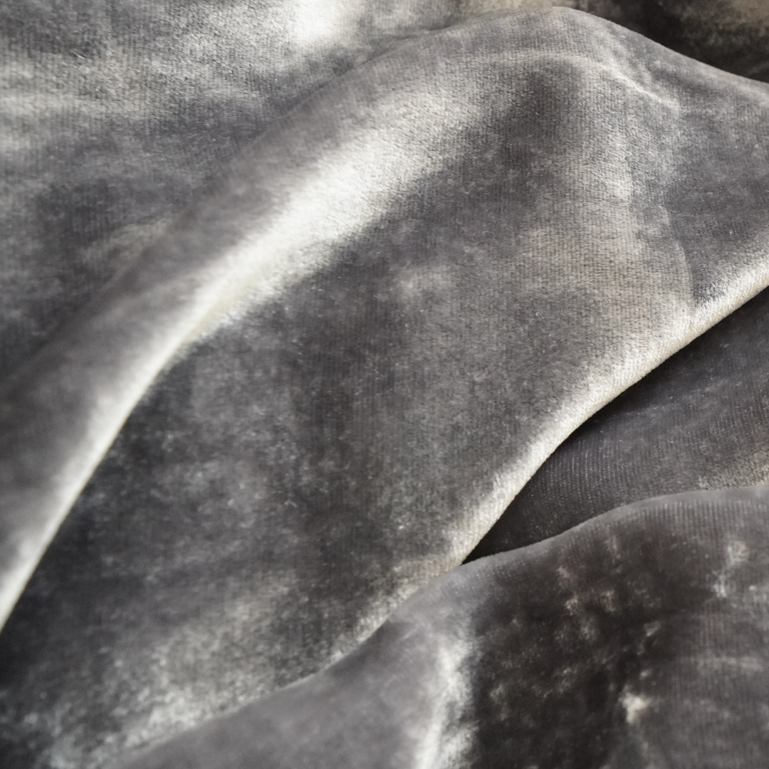 Silk Velvet by the yard in Ash