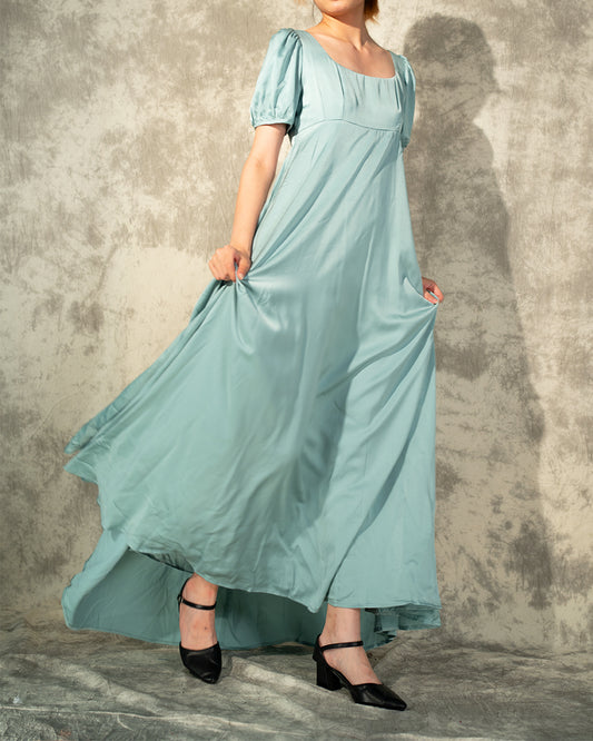 Full Length Vintage Style Silk Gown- Mint- Like New- Worn Once For Photoshoot
