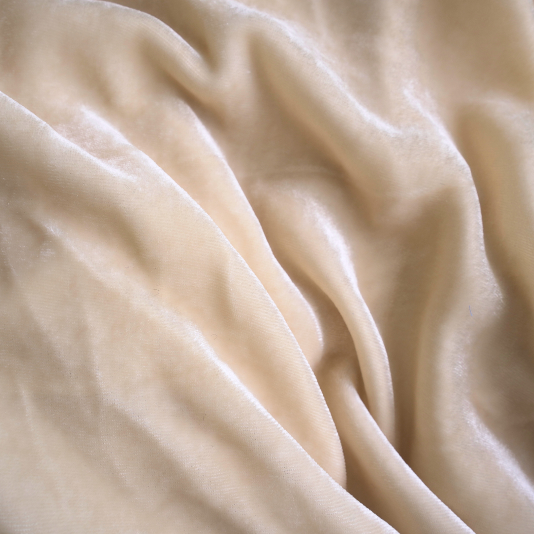 Silk Velvet by the yard in Ivory