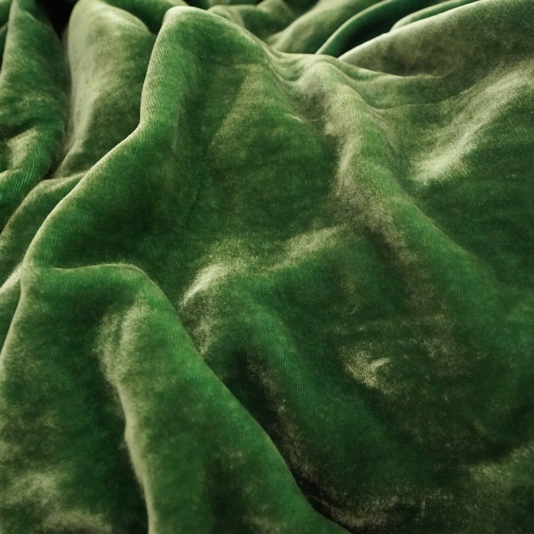 Silk Velvet by the yard in Seafoam