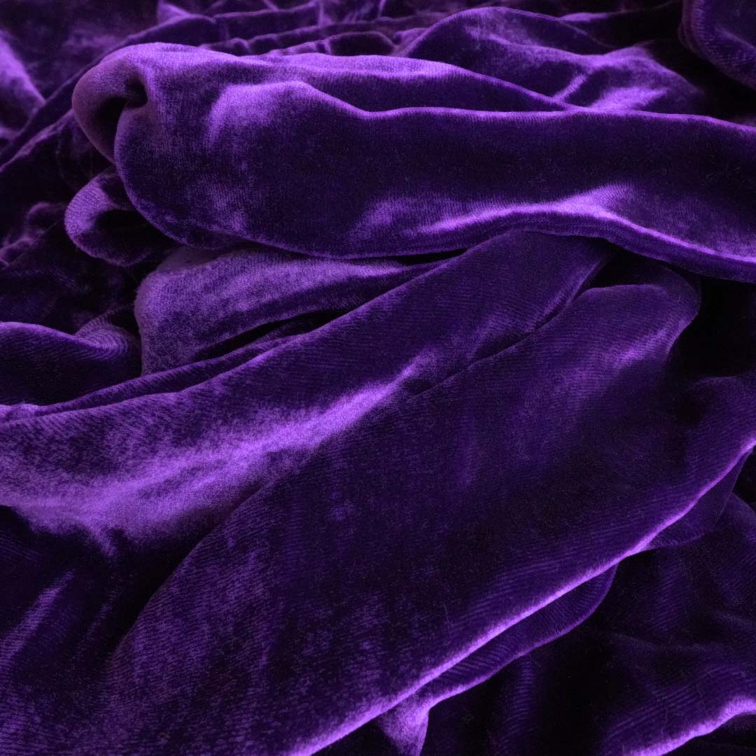 Silk Velvet by the yard in Eggplant