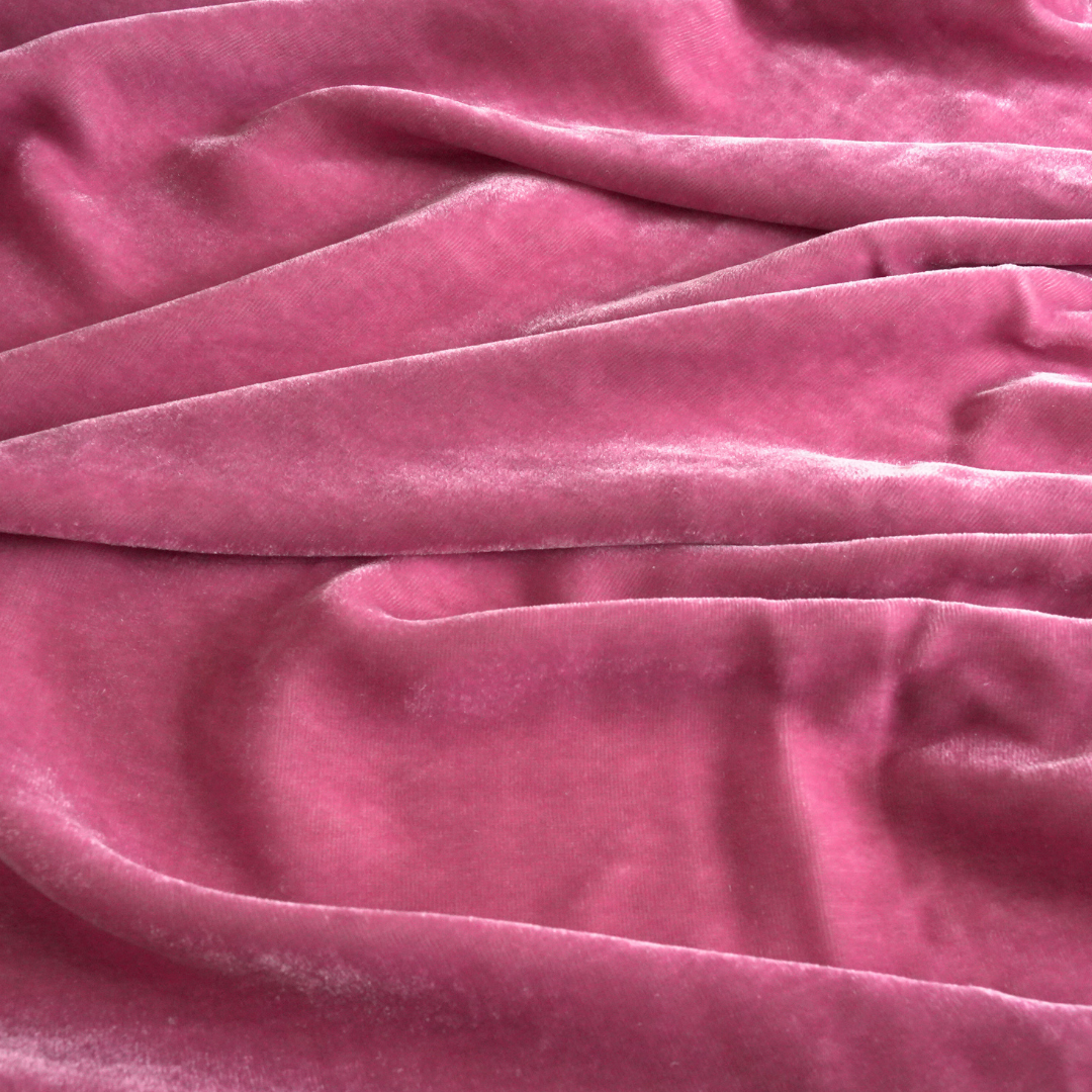 Silk Velvet by the yard in Pink
