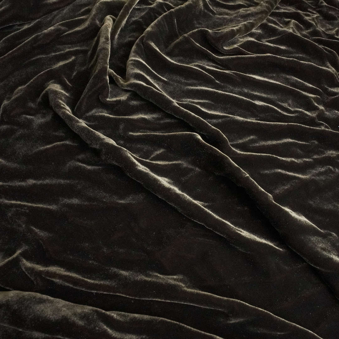 Silk Velvet by the yard in Mocha