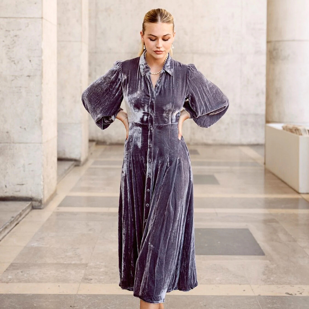 Silk Velvet by the yard in Azure Blue