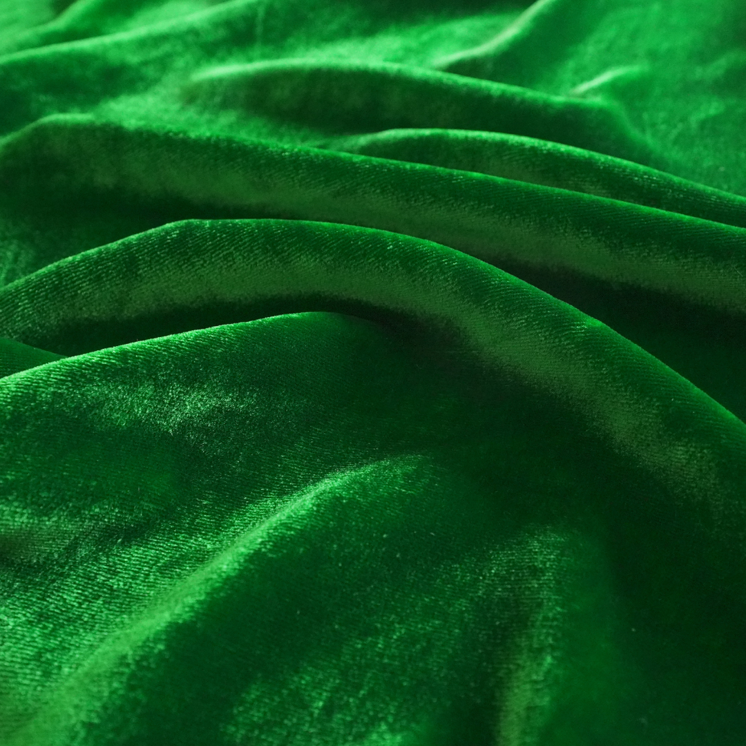 Silk Velvet by the yard in Bright Emerald