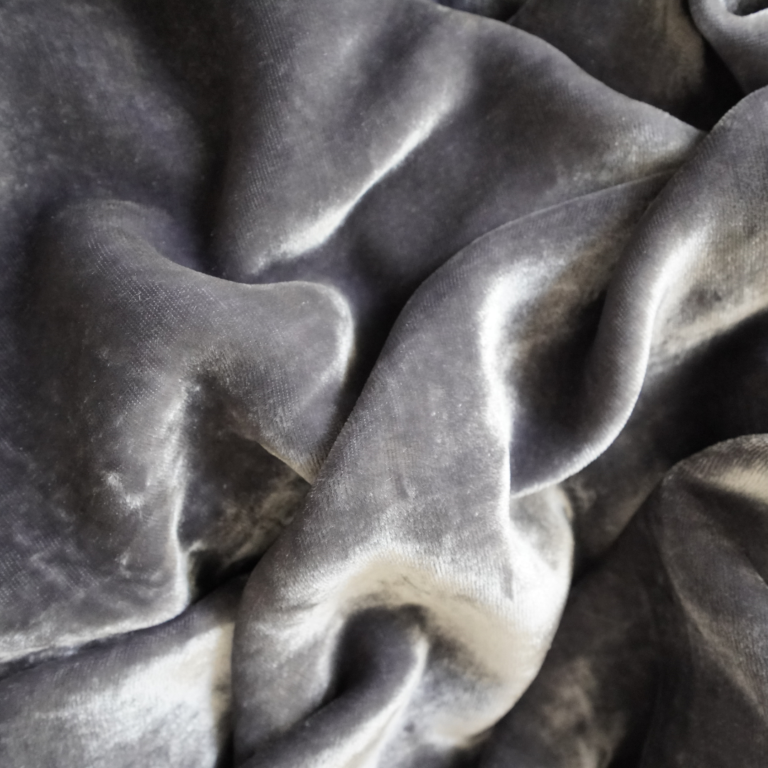 Silk Velvet by the yard in Ash