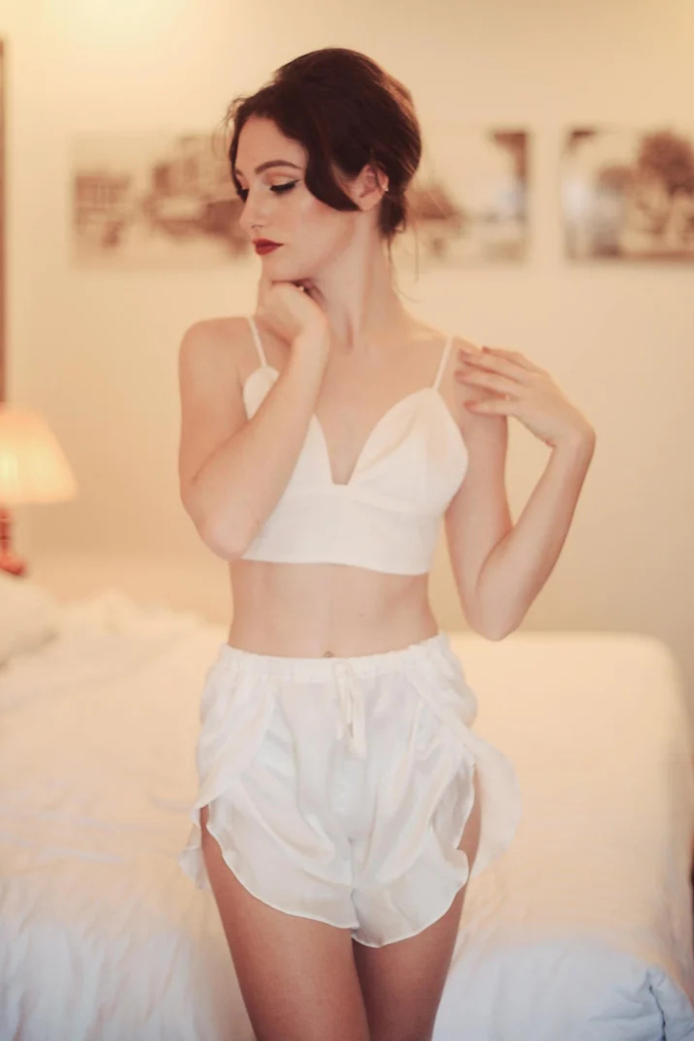 Adjustable Silk Bras - Tie on the back - Silk Sexy Lingeries - Bridal Undergarment