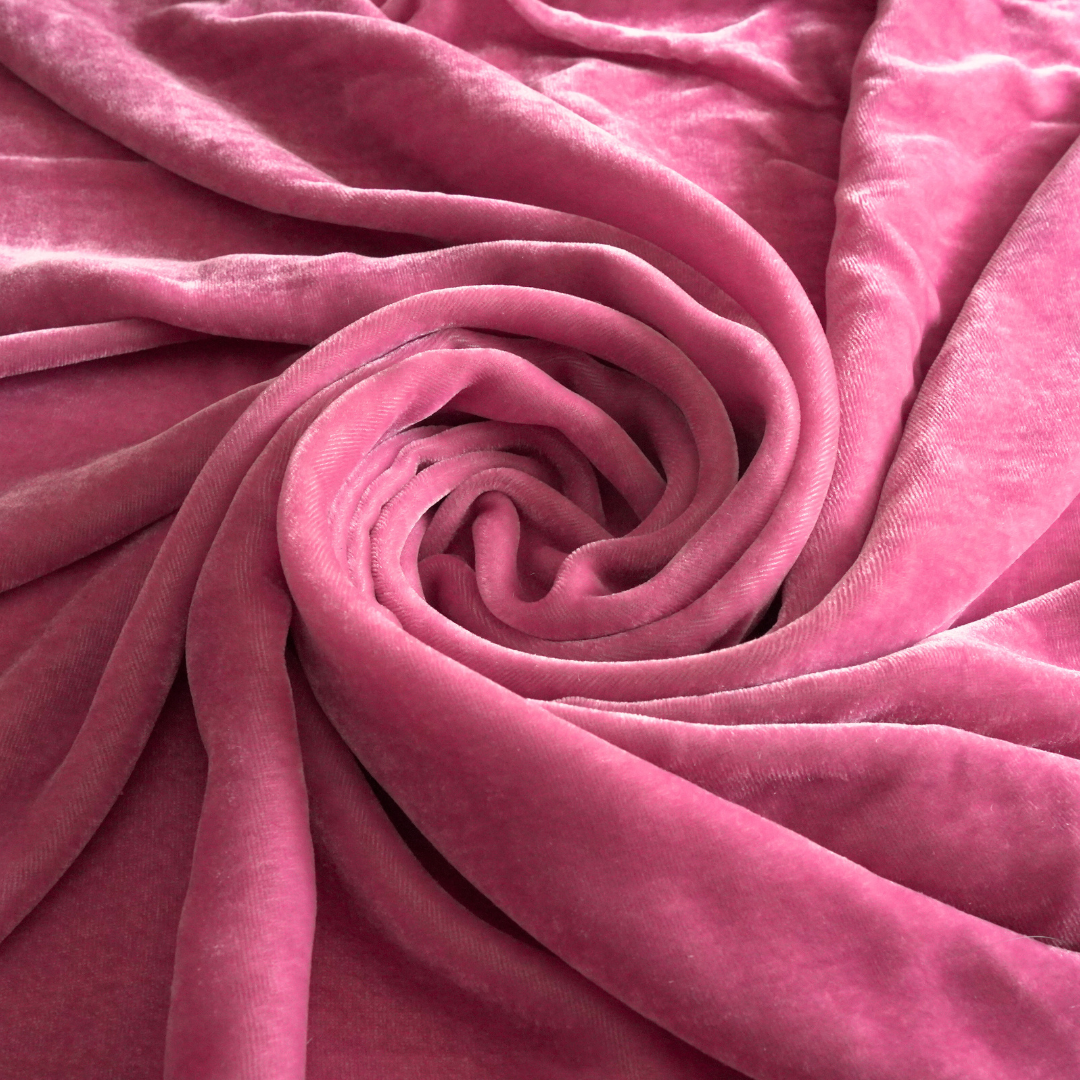 Silk Velvet by the yard in Pink