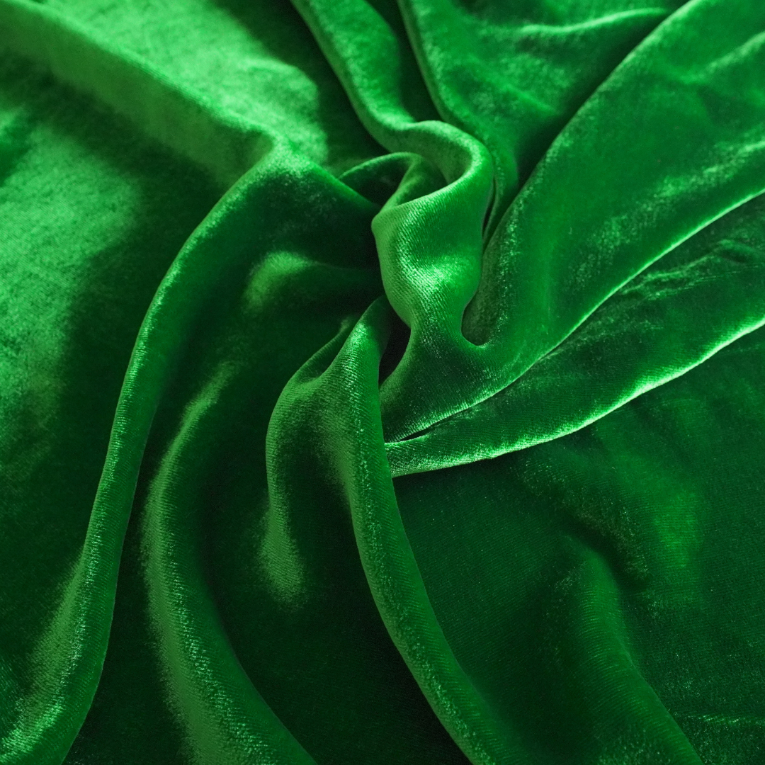 Silk Velvet by the yard in Bright Emerald