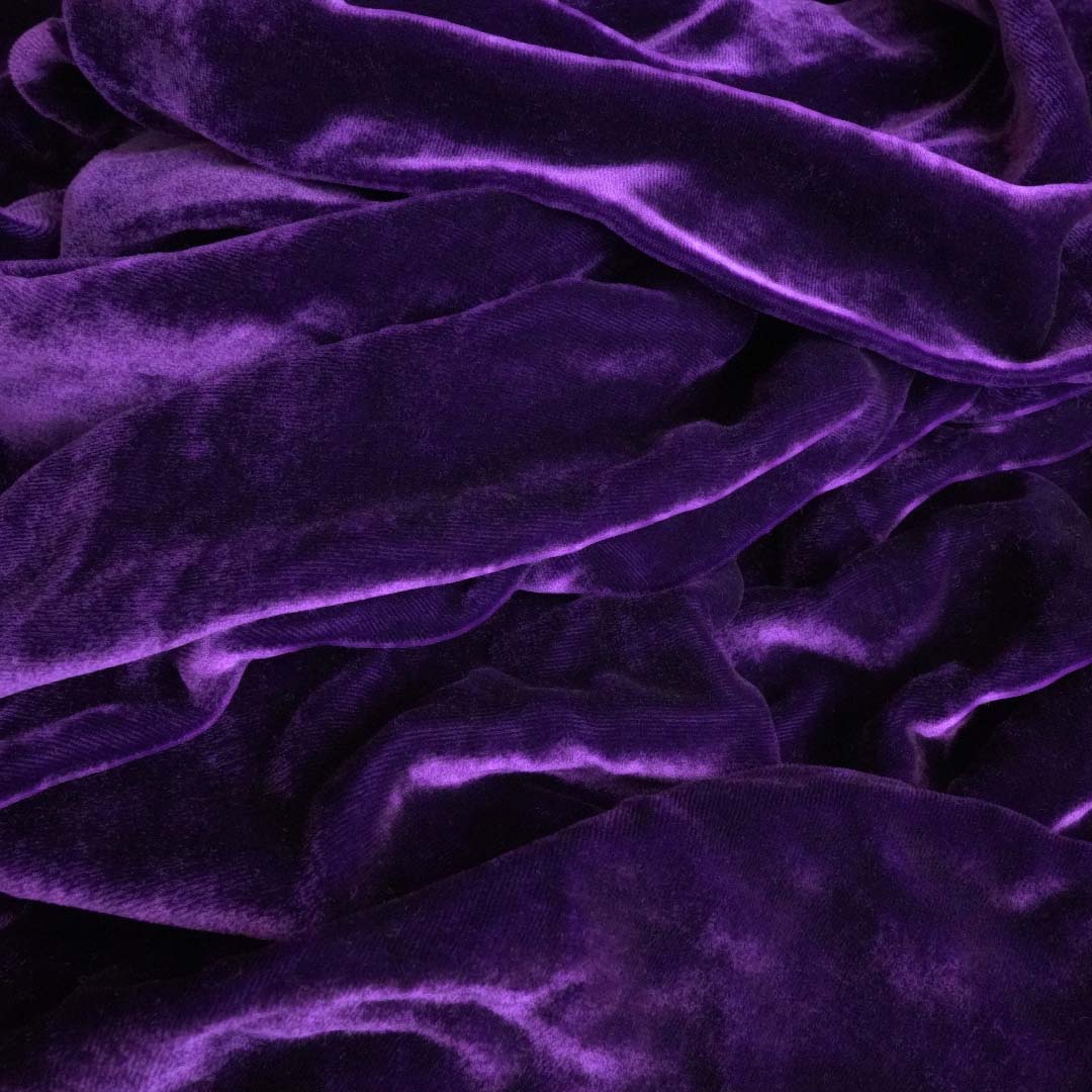 Silk Velvet by the yard in Eggplant