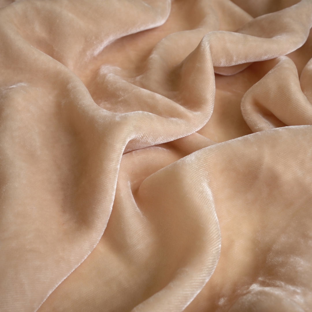 Silk Velvet by the yard in Cream