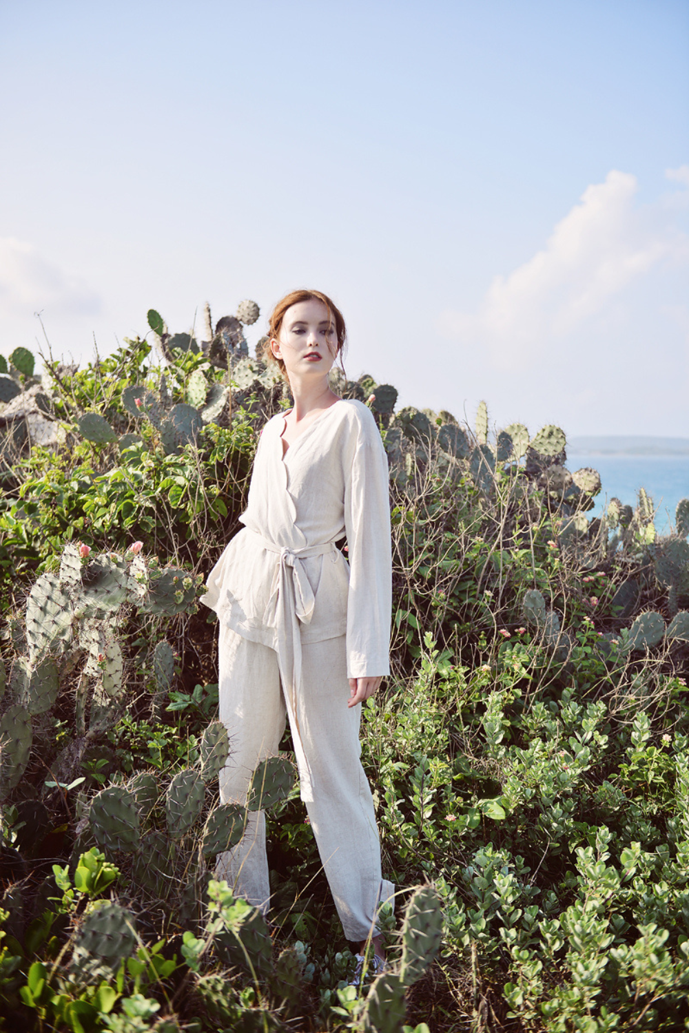 Organic Cotton Linen Pants - Basic Relaxed Fit Everyday Trousers