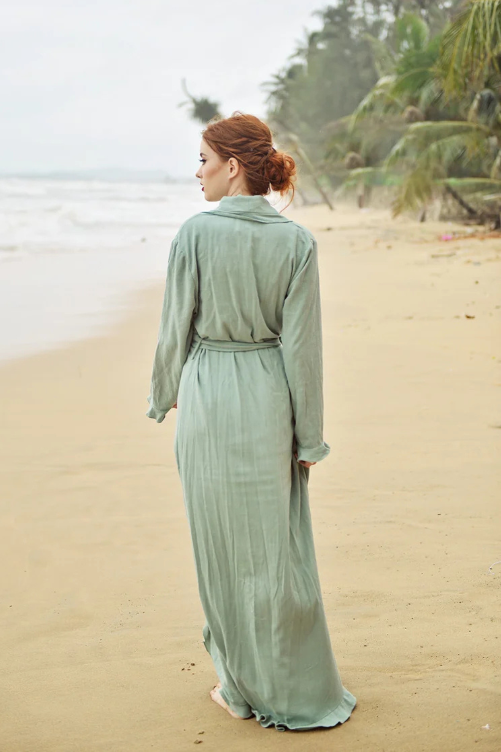 Linen Robe Long - Linen Robe for Women - Women Long Robe - Long Sleeve Robe