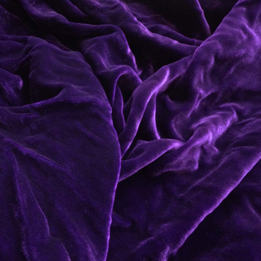 Silk Velvet by the yard in Eggplant