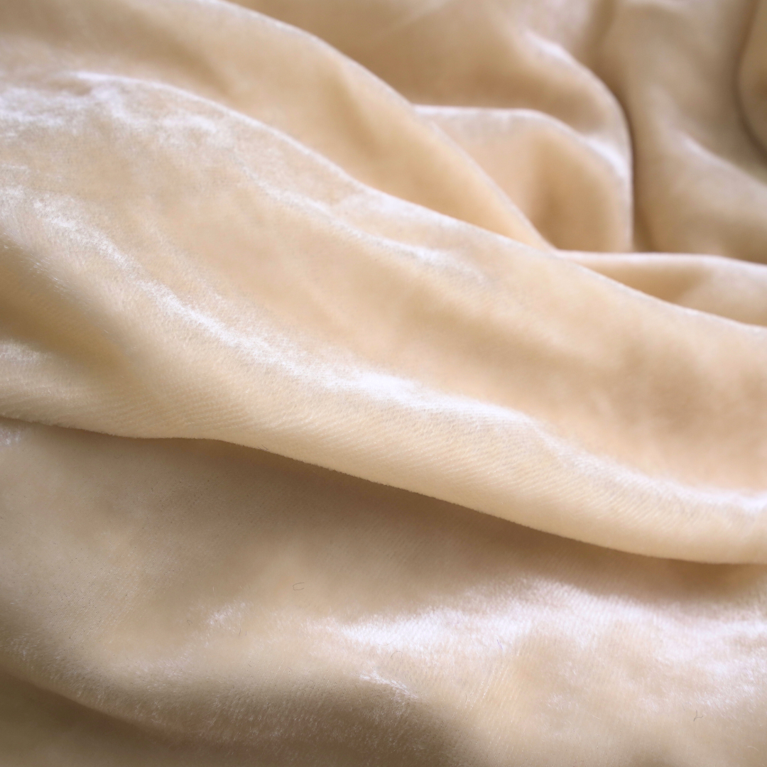 Silk Velvet by the yard in Ivory