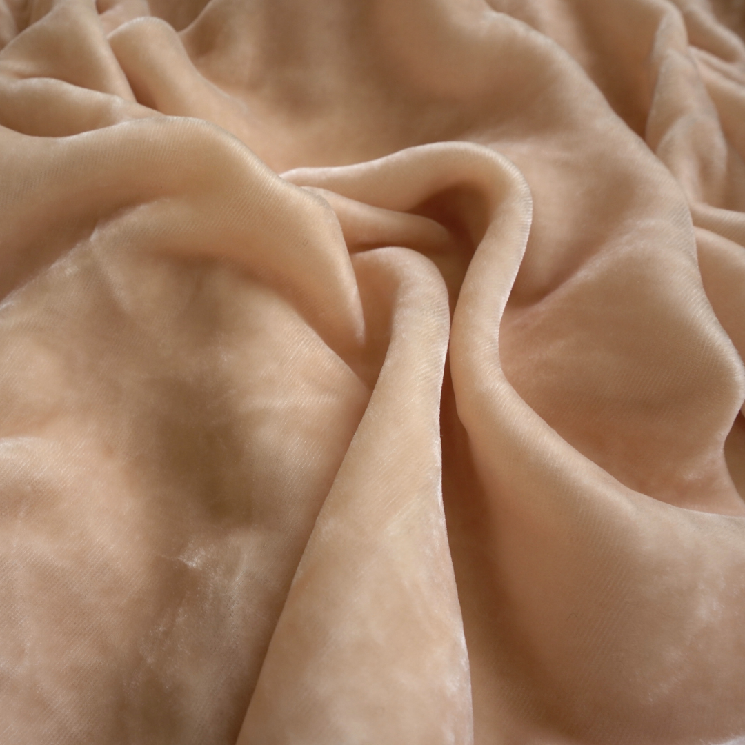 Silk Velvet by the yard in Cream