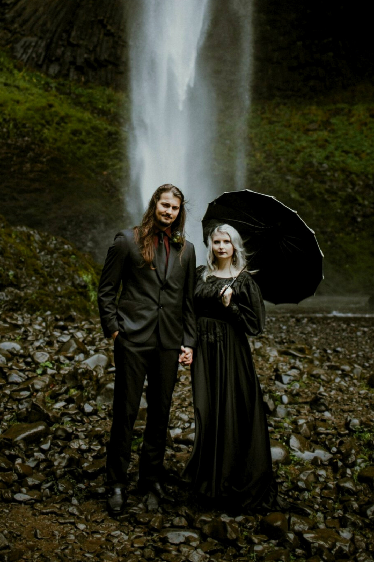 ANNALIESE Embellished Lace Black Wedding Dress