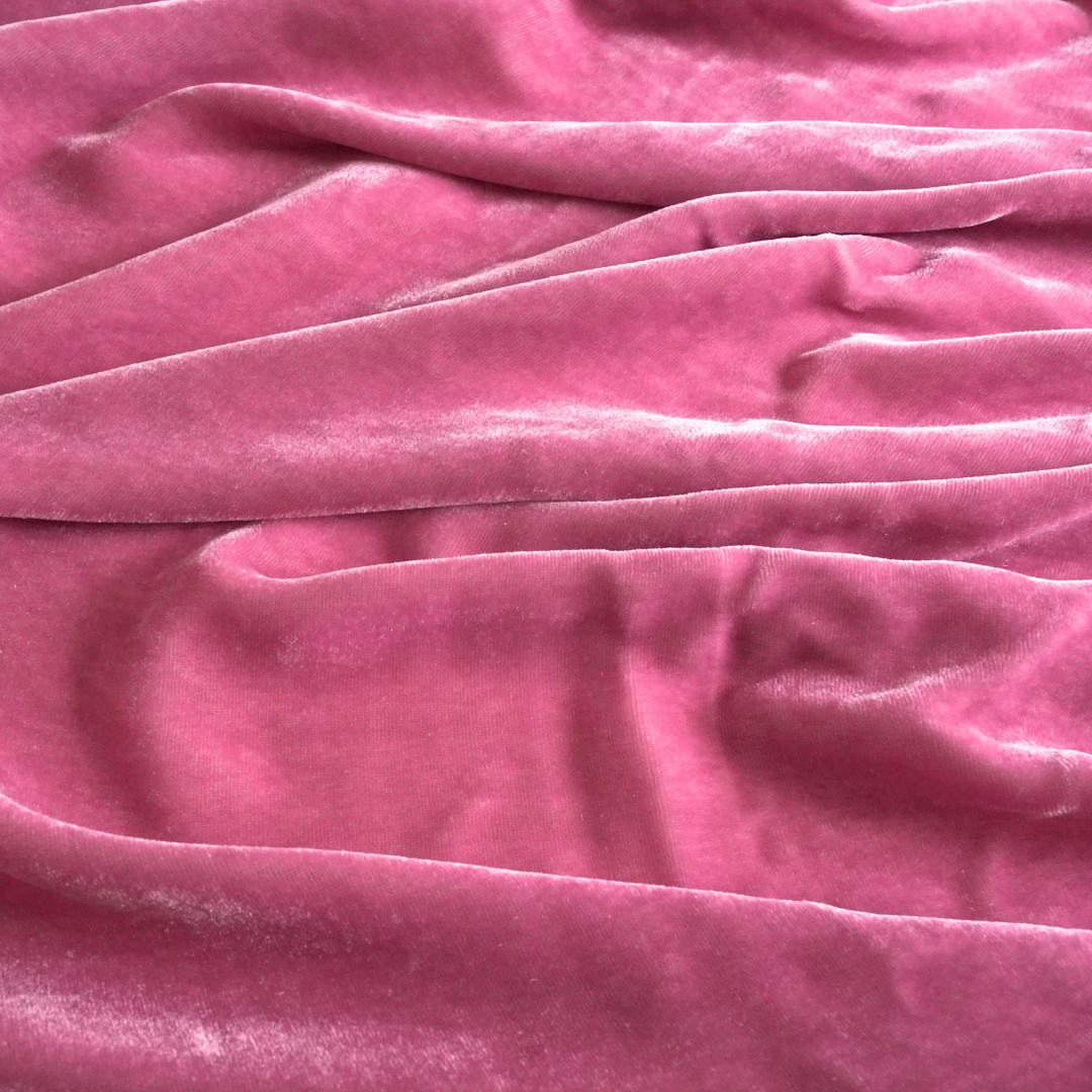 Silk Velvet by the yard in Pink