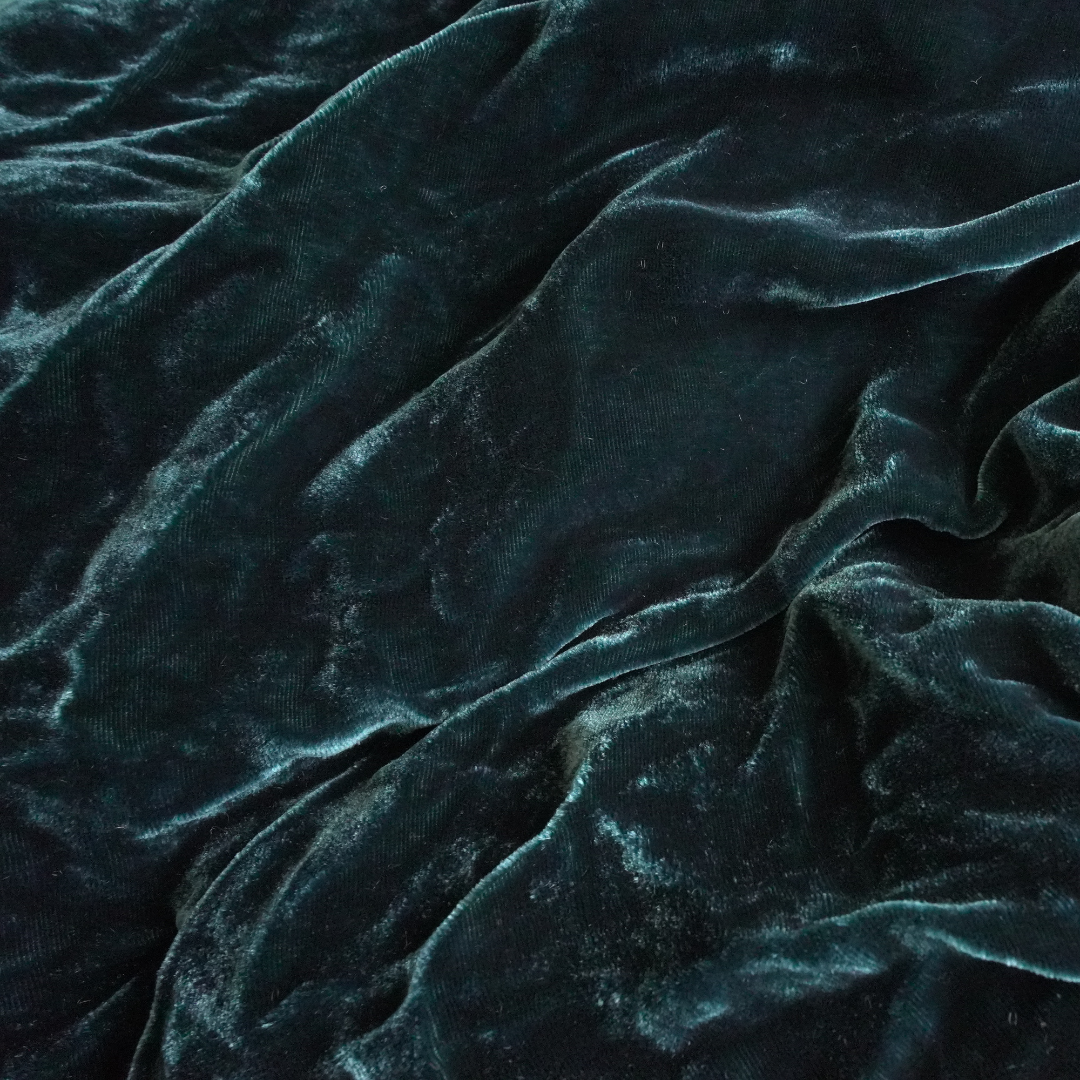 Silk Velvet by the yard in Peacock