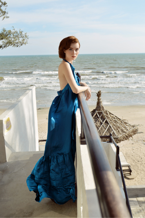 MONICA Open Back Silk Gown