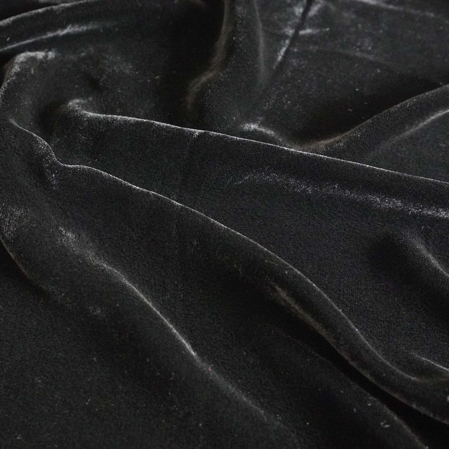 Silk Velvet by the yard in Coal