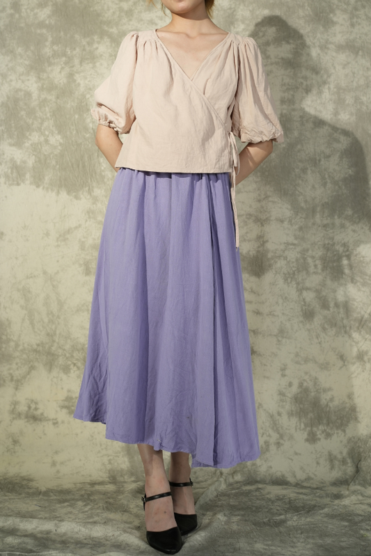 Elbow Sleeve Wrap Shirt- Cream- Like New- Worn Once For Photoshoot