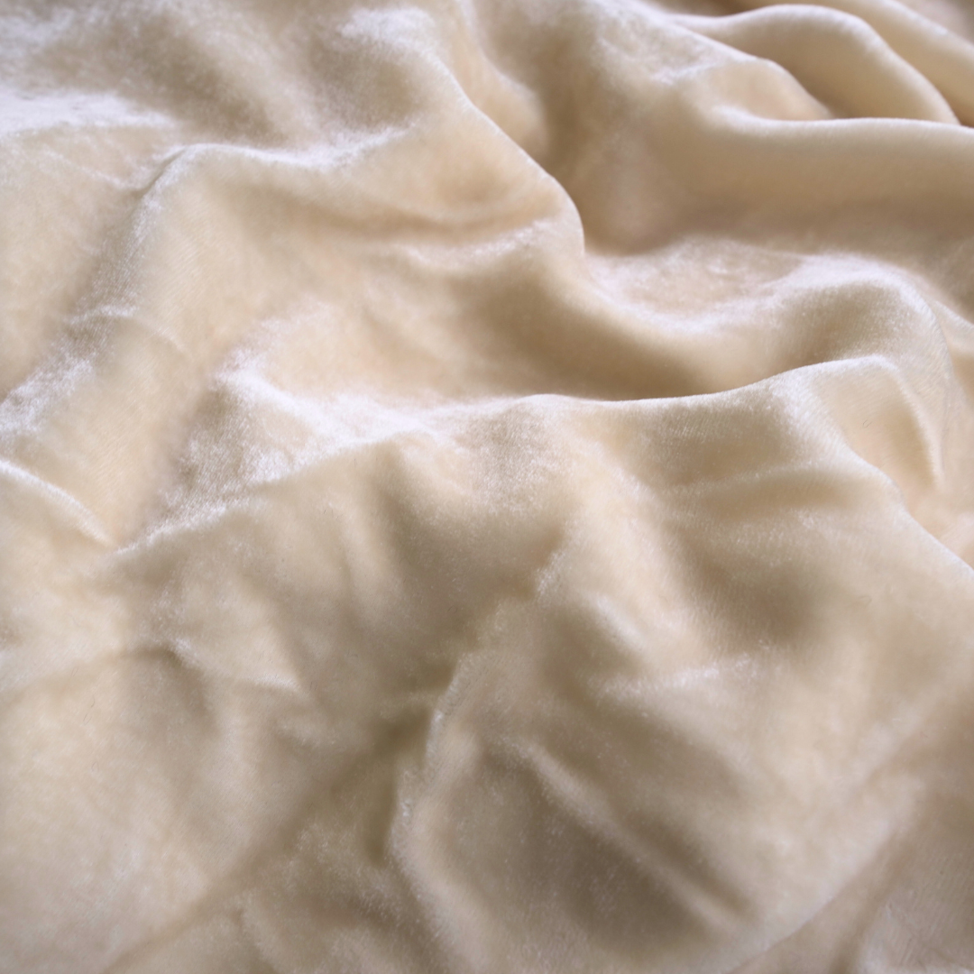 Silk Velvet by the yard in Ivory