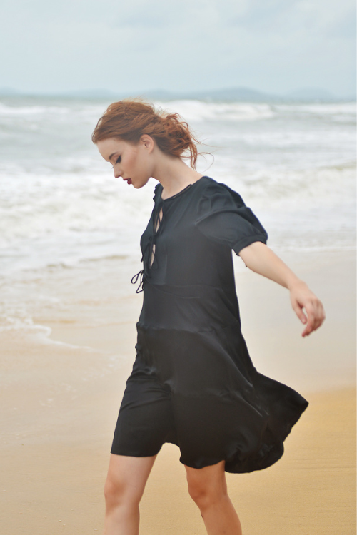 SARAH Silk Midi Dress