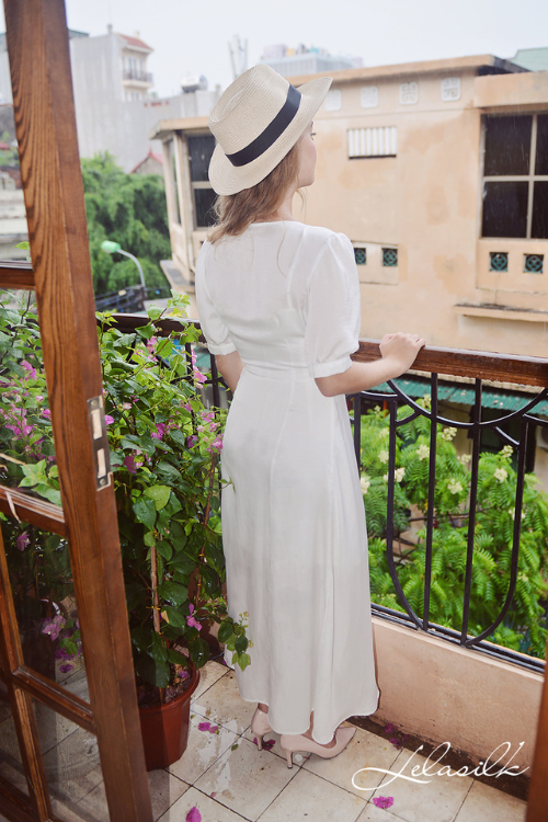 CASSIE Silk Wrap Summer Dress