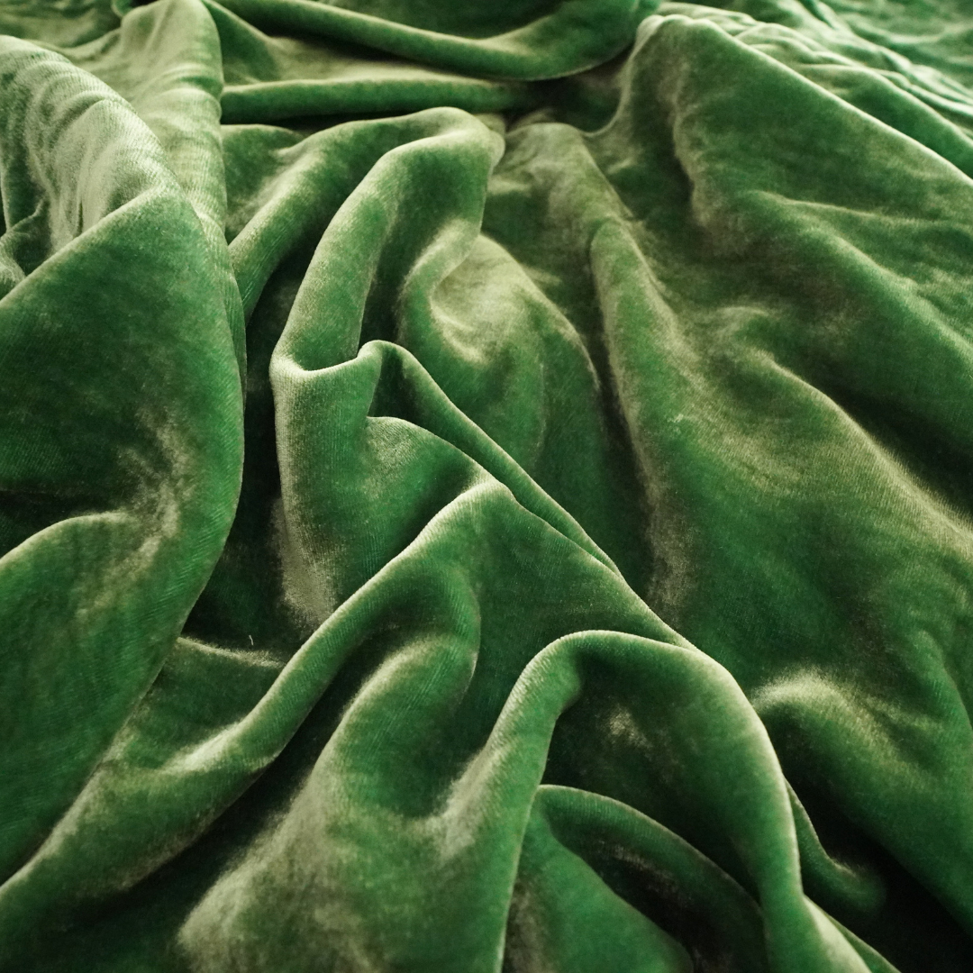 Silk Velvet by the yard in Seafoam