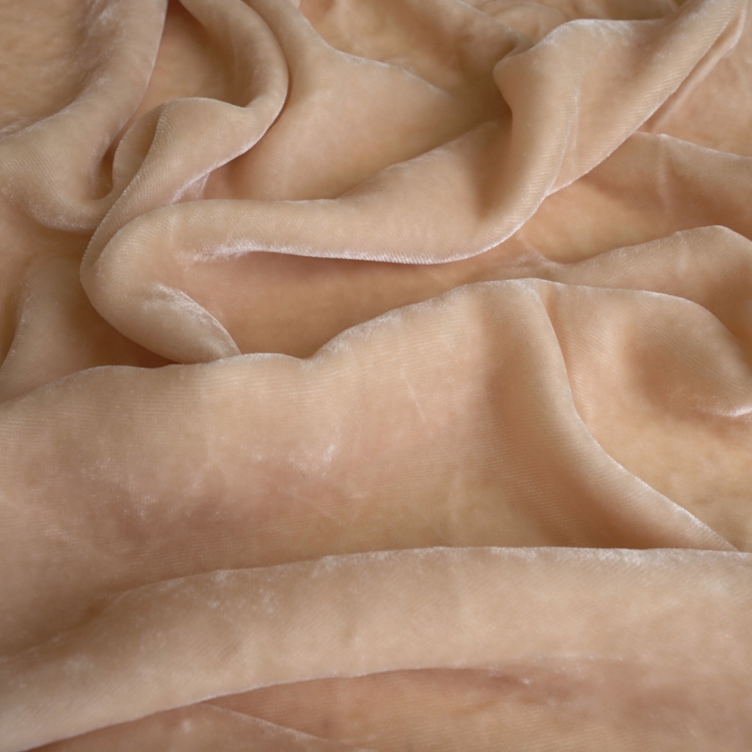 Silk Velvet by the yard in Cream