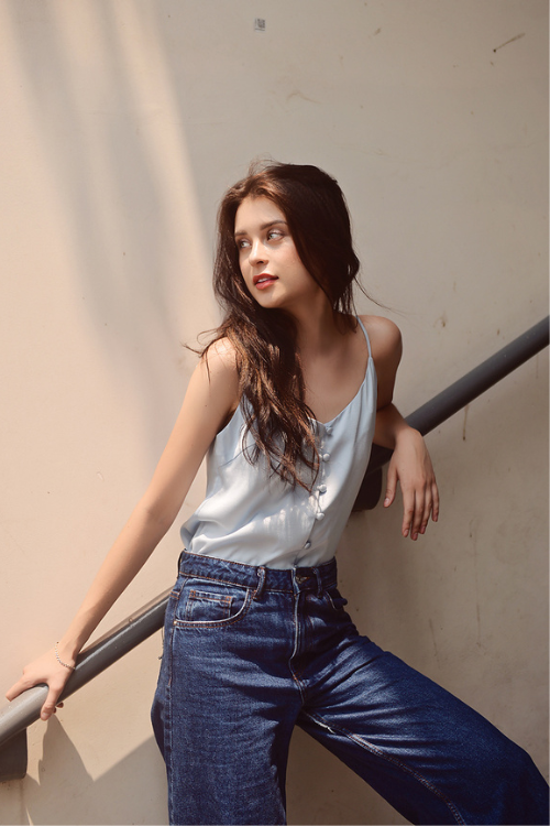 SKY Button Silk Camisole