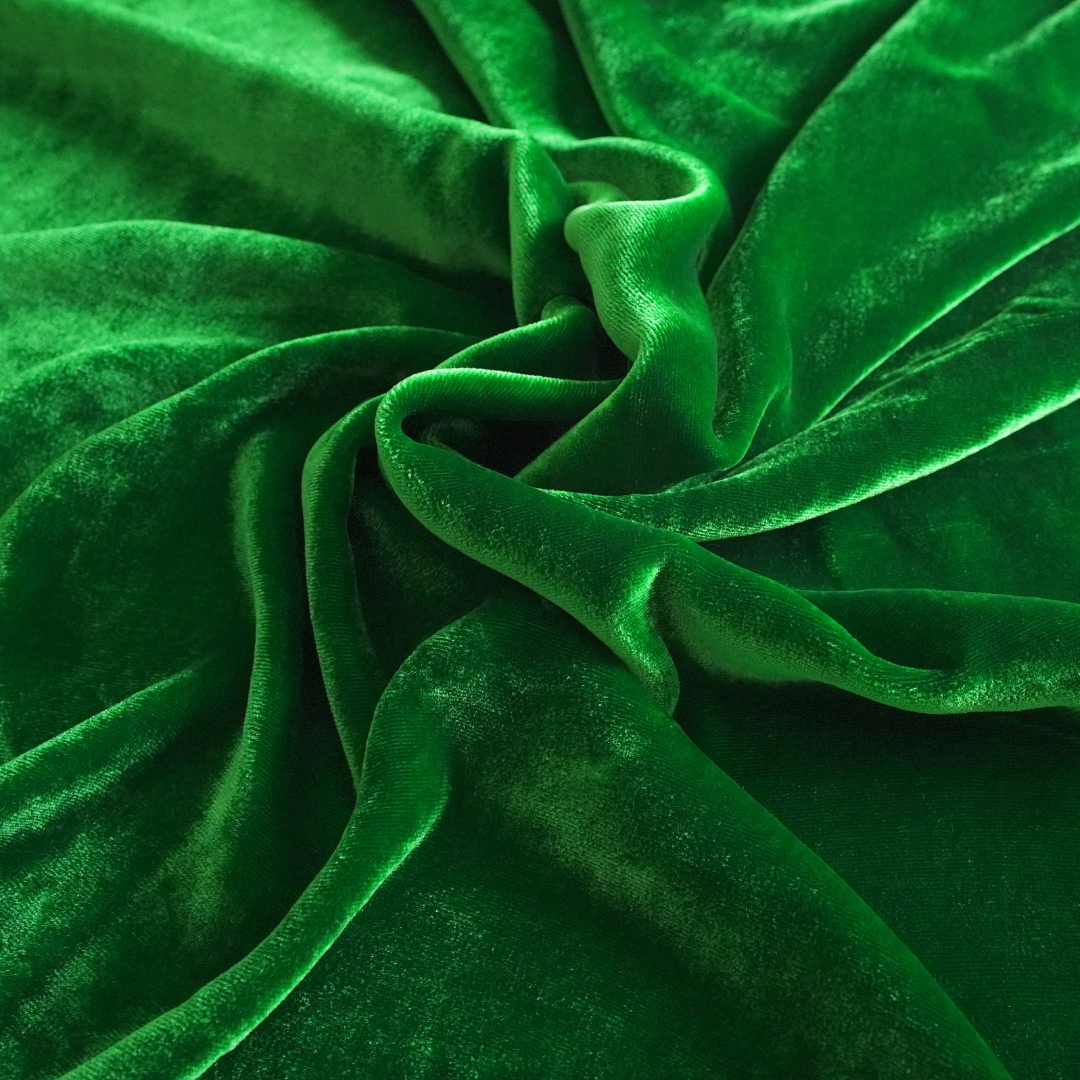Silk Velvet by the yard in Bright Emerald