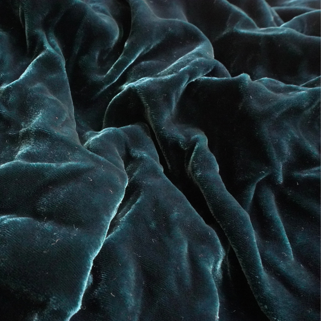 Silk Velvet by the yard in Peacock