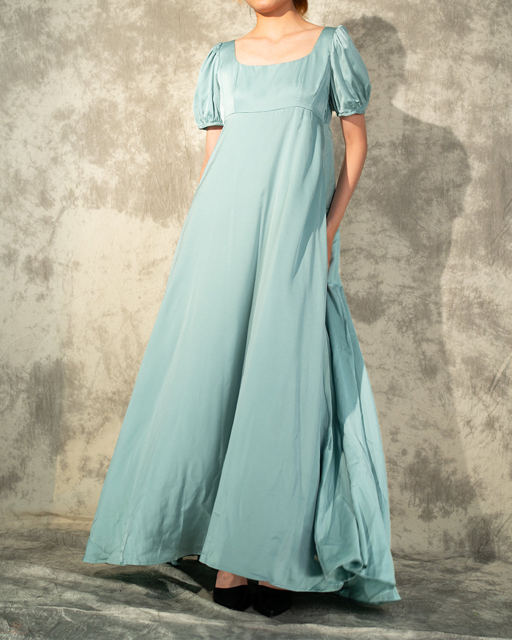 Full Length Vintage Style Silk Gown- Mint- Like New- Worn Once For Photoshoot