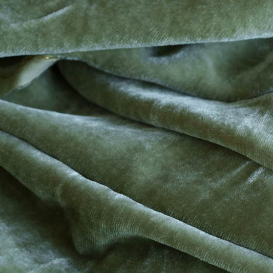 Silk Velvet by the yard in Sage