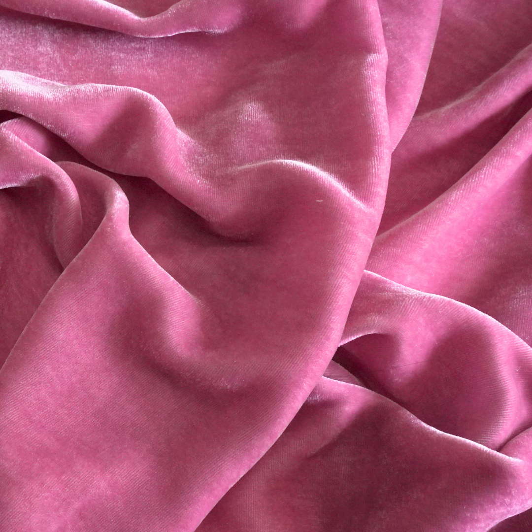 Silk Velvet by the yard in Pink