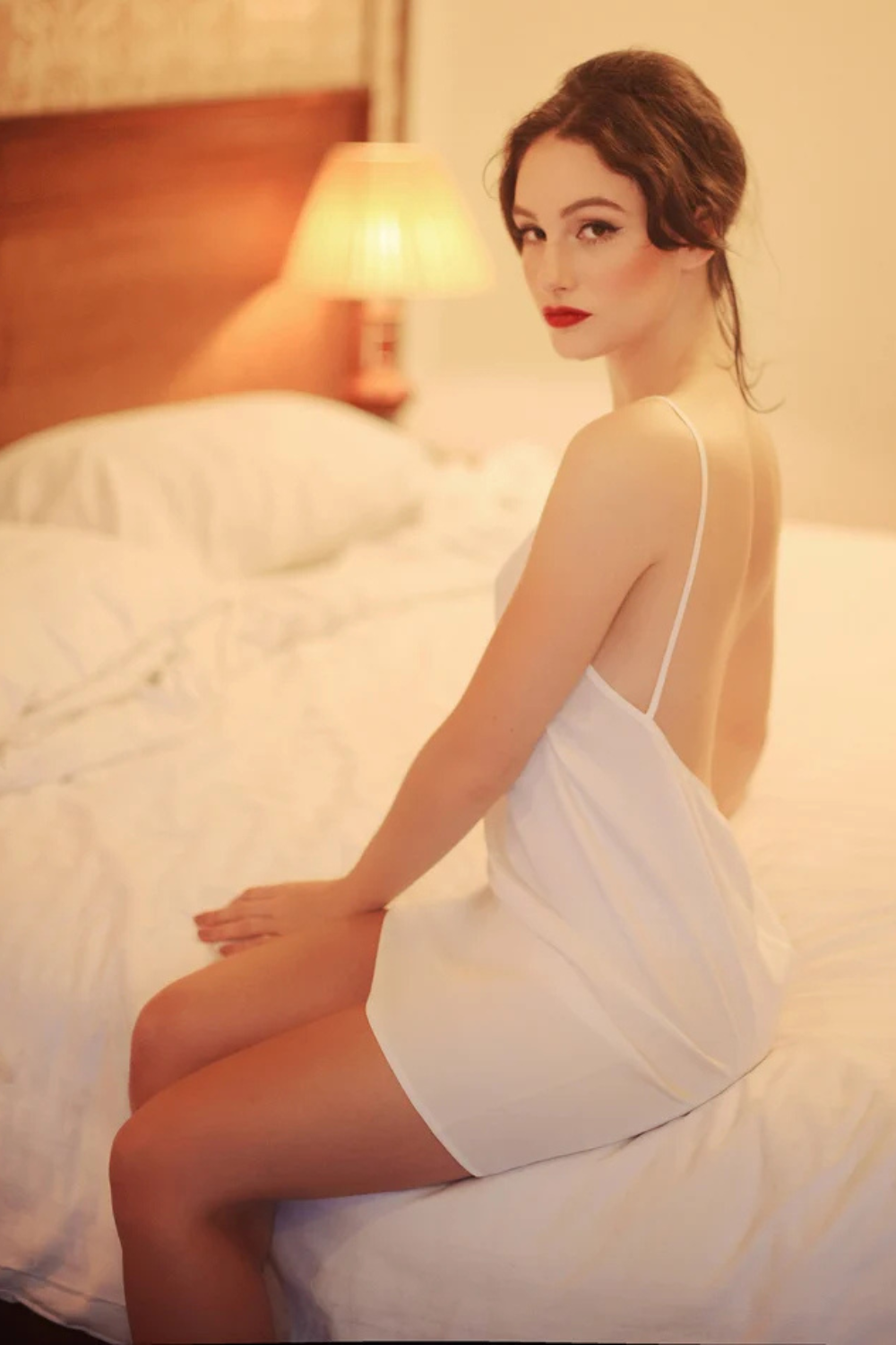 Backless Mini Silk Slip Dress