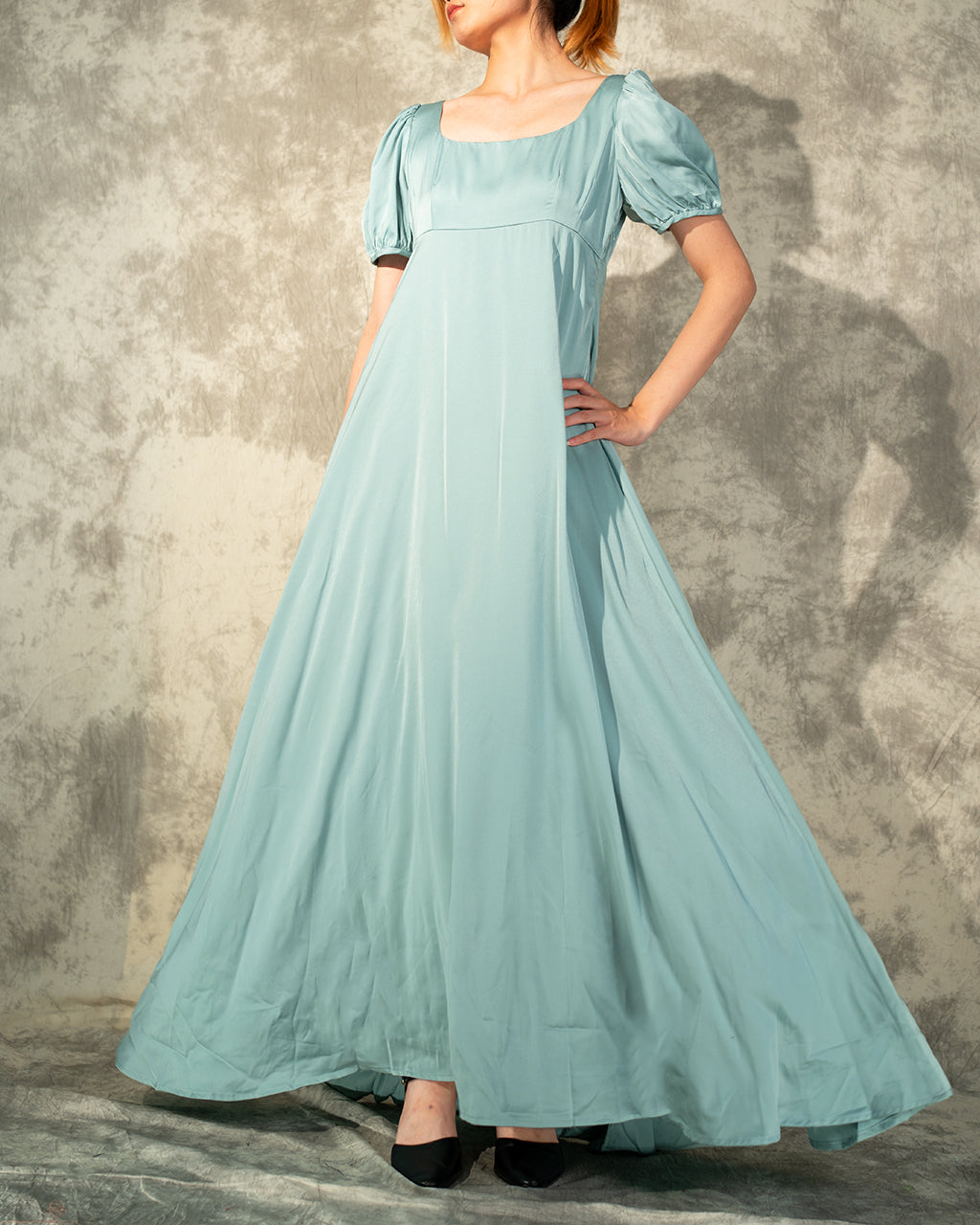 Full Length Vintage Style Silk Gown- Mint- Like New- Worn Once For Photoshoot