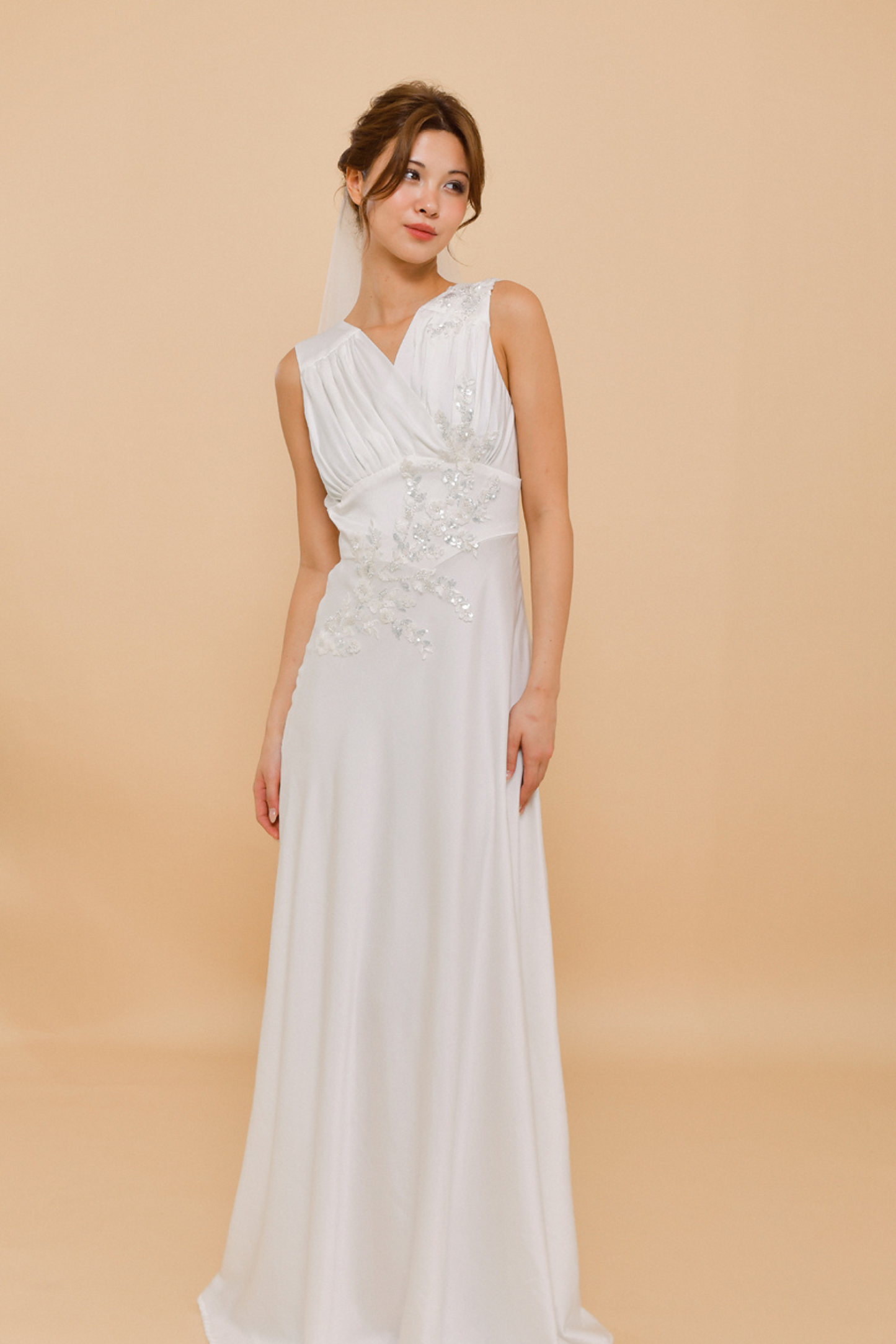 MARIELLE Embellished Silk Wedding Gown